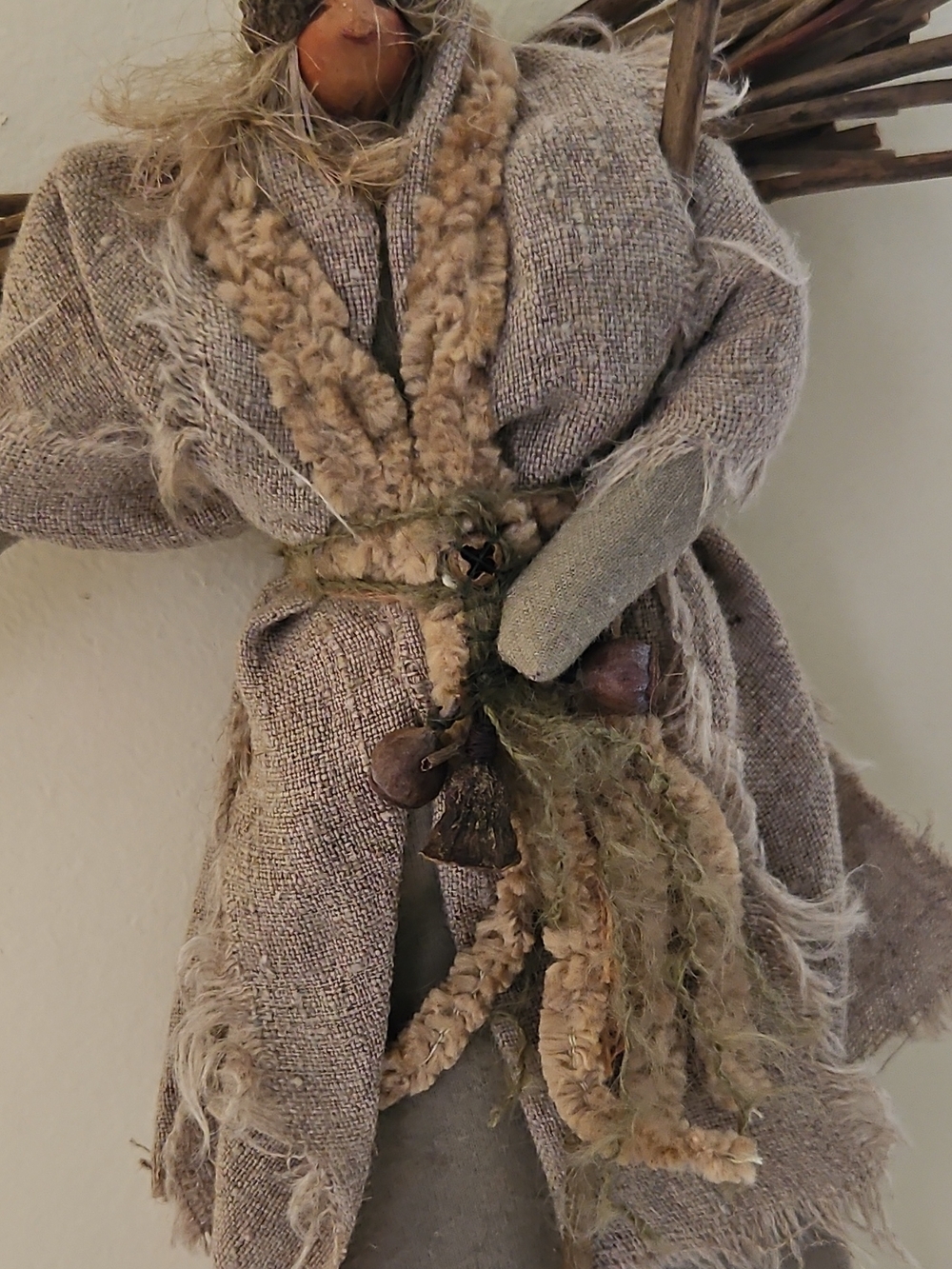 Neutral Beige Rustic Fabric Decorative Doll - Home Accents Decor